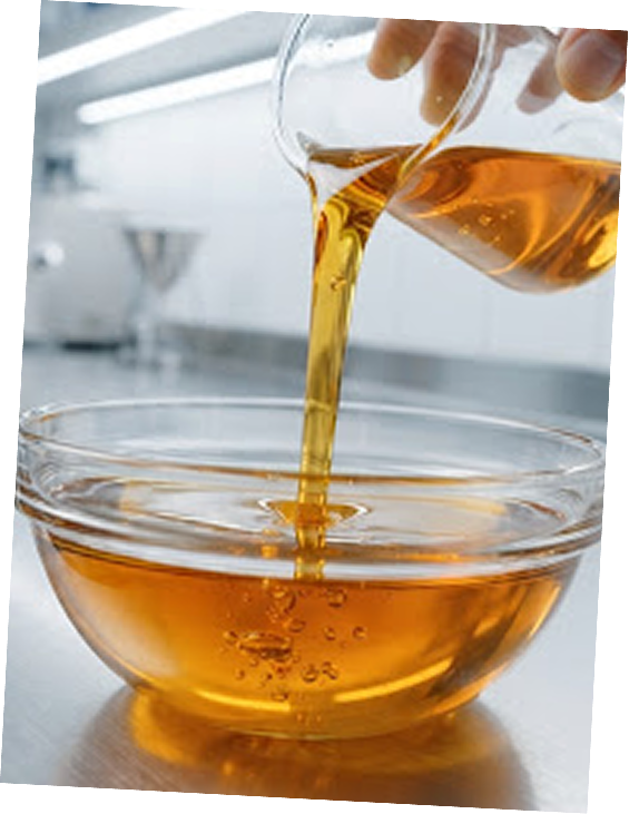 Golden sesame oil being poured
