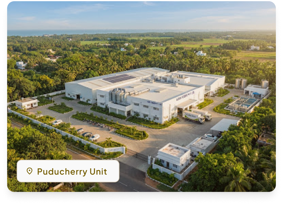 Aerial view of the Puducherry factory unit